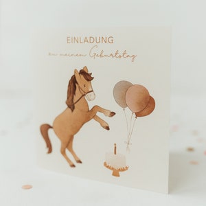 Invitation with horse motif for children's birthday, invitation for children's birthday, invitation for children's birthday horse, decoration for children's birthday