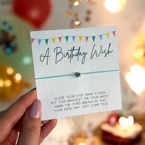 Geburtstagswunsch Armband, handgemachtes Geschenk, Geburtstags Schmuck, Freundschaftsarmband, Wunsch nach einem Armband, Minimalist Geburtstagsgeschenk, Party Favor
