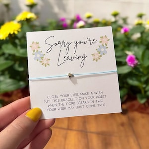Sorry You’re Leaving Wish Bracelet – Farewell Gift, Colleague Leaving Present, Star Charm Bracelet, Small Handmade Keepsake, New Job