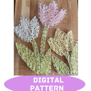 Digital String Art Printable Pattern for Creating Wall Art Painting in String Art Technique