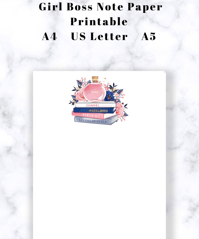 Girl Boss Printable Stationery Paper / Printable Note Paper / - Etsy