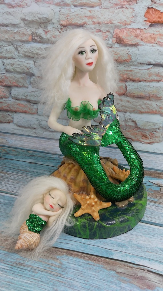 Mermaid Art Dolls Ooak Doll Collectible Doll Artist Doll Handmade Doll Gift Doll Mermaid Art Dolls Figurine Interior Doll Girl Doll Boudoir Etsy