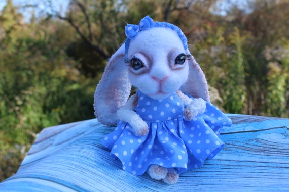 felt bunny in blue dress Bunny With Hot Cross Buns Hanging Decoration by Amica  Junior Edition