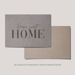 Home Sweet Home - Złota pocztówka A6 - Softtouch - Nowy dom