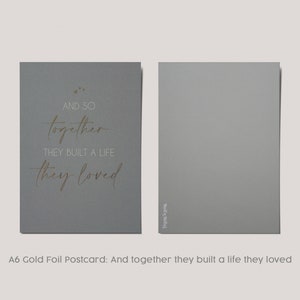 And So Togetherbrüngelten sie ein Leben, das sie liebten - Goldfolien Postkarte A6 - Softtouch - Hochzeit - Ehe
