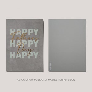 Feliz Dia dos Pais - Postal Folha de Ouro A6 - Softtouch