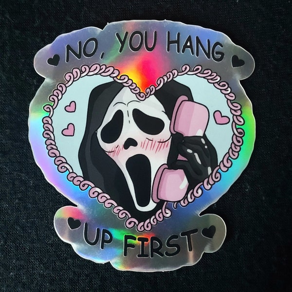 Holo Ghostface "You Hang Up First" Kawaii Heart Sticker