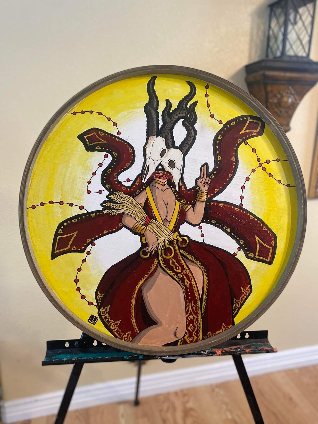 Harvest Goddess Original Acrylic Painting on Wooden Board Etsy