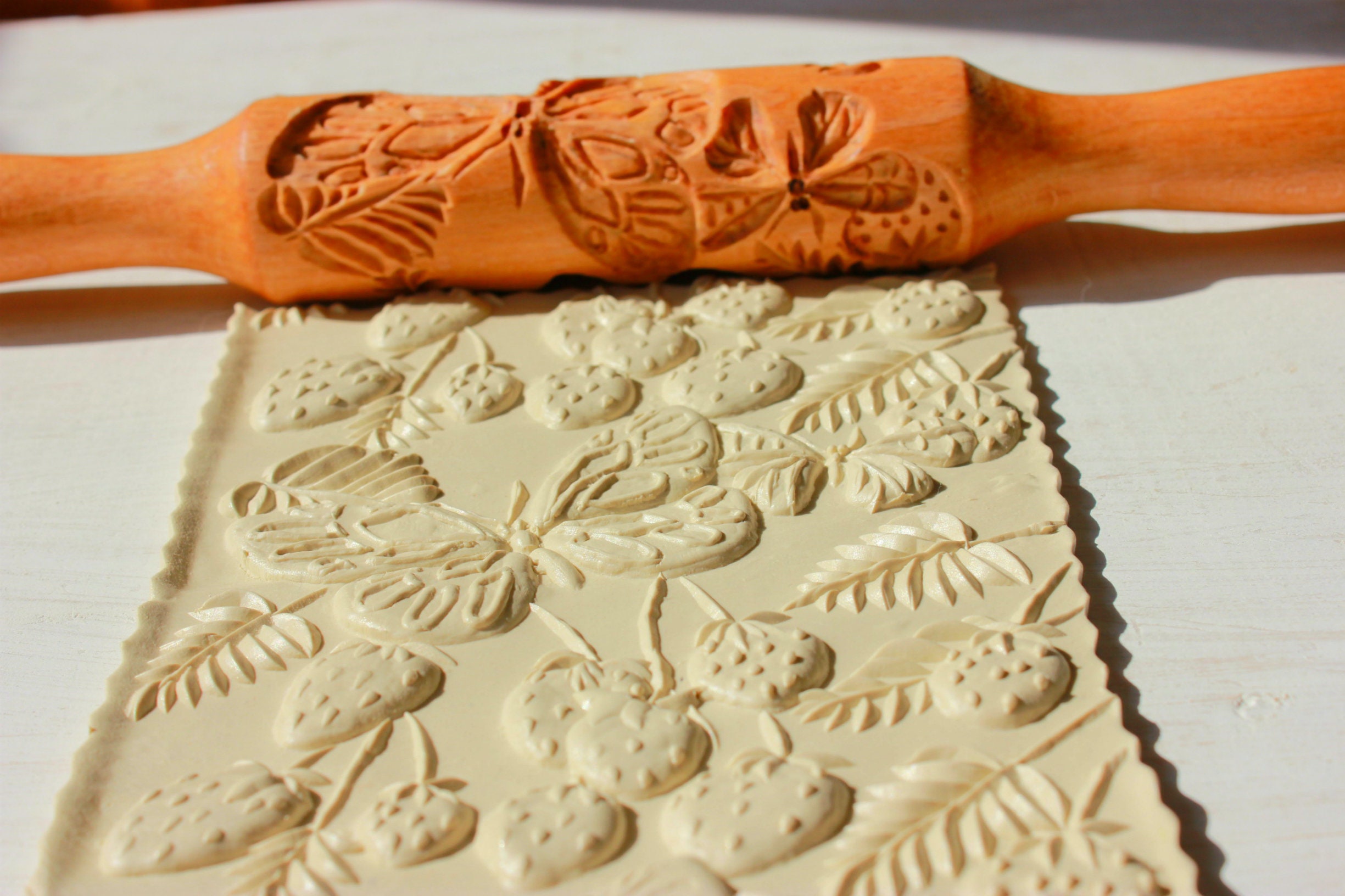 Rolling Pin cookie Rolling Pin butterfly Pattern Rolling Etsy