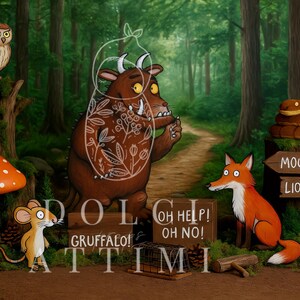 Gruffalo Forest Cake Smash Backdrop | Digital Download | Storybook Woodland Scene for Kids Photography | Gruffalo-Inspired Setup