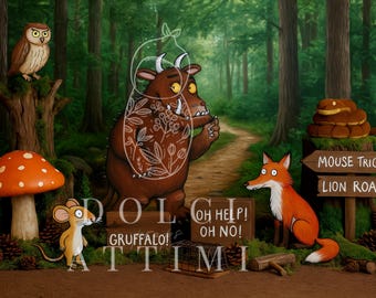 Gruffalo Forest Cake Smash Backdrop | Digital Download | Storybook Woodland Scene for Kids Photography | Gruffalo-Inspired Setup