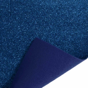 Royal Blue Glitter Felt Sheet - 23 x 30cm