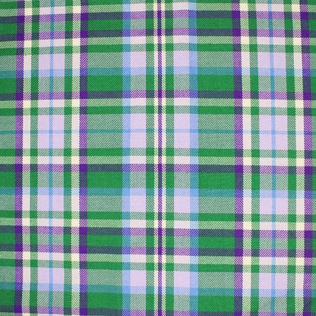 Green & Purple Tartan Polyviscose Fabric - Etsy