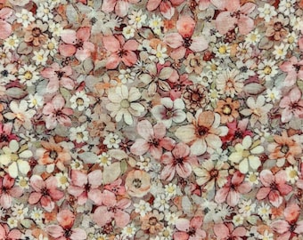Pink Floral Cotton Lawn Fabric