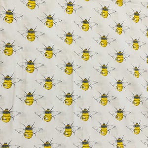 Ivory Bees Cotton Poplin Fabric