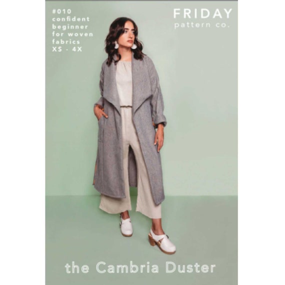 The Cambria Duster Coat Sewing Pattern Friday Pattern Co. Etsy