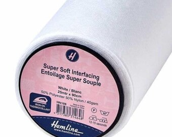 White Super Soft Iron-on Interfacing - 90CM