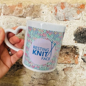 Resting Knit Face Novelty Knitting Mug
