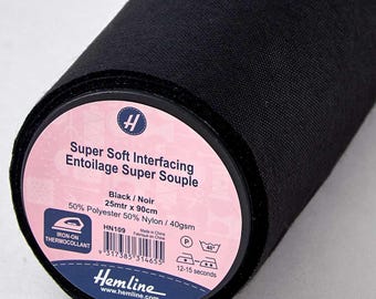 Black Super Soft Medium Iron-on Interfacing - 90CM