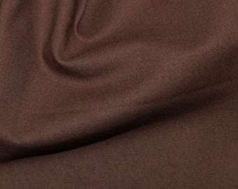 Brunette Plain Brown Cotton Fabric