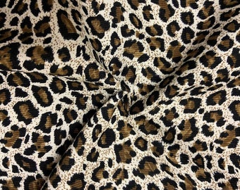 Tessuto a coste per neonati leopardato marrone e beige