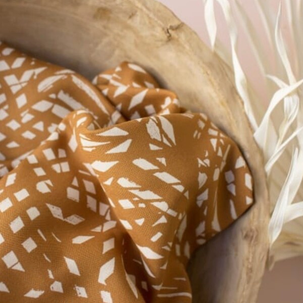 Ochre and Ivory Viscose Fabric - Atelier Brunette