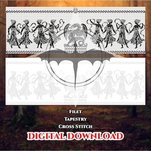 Dragon Rite Graph Pattern | Filet, Tapestry, Cross Stitch (Digital Download)