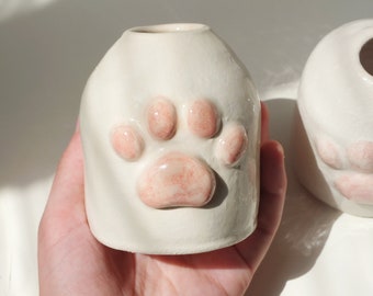 Mini vaso a zampa di gatto, piccolo vaso in ceramica