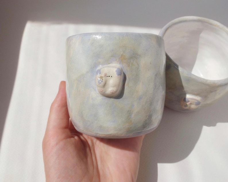 Cute tumbler, pottery mug image 6