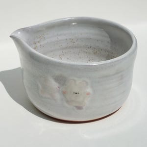 Cute bunny with stars matcha bowl, tea bowl with a spout