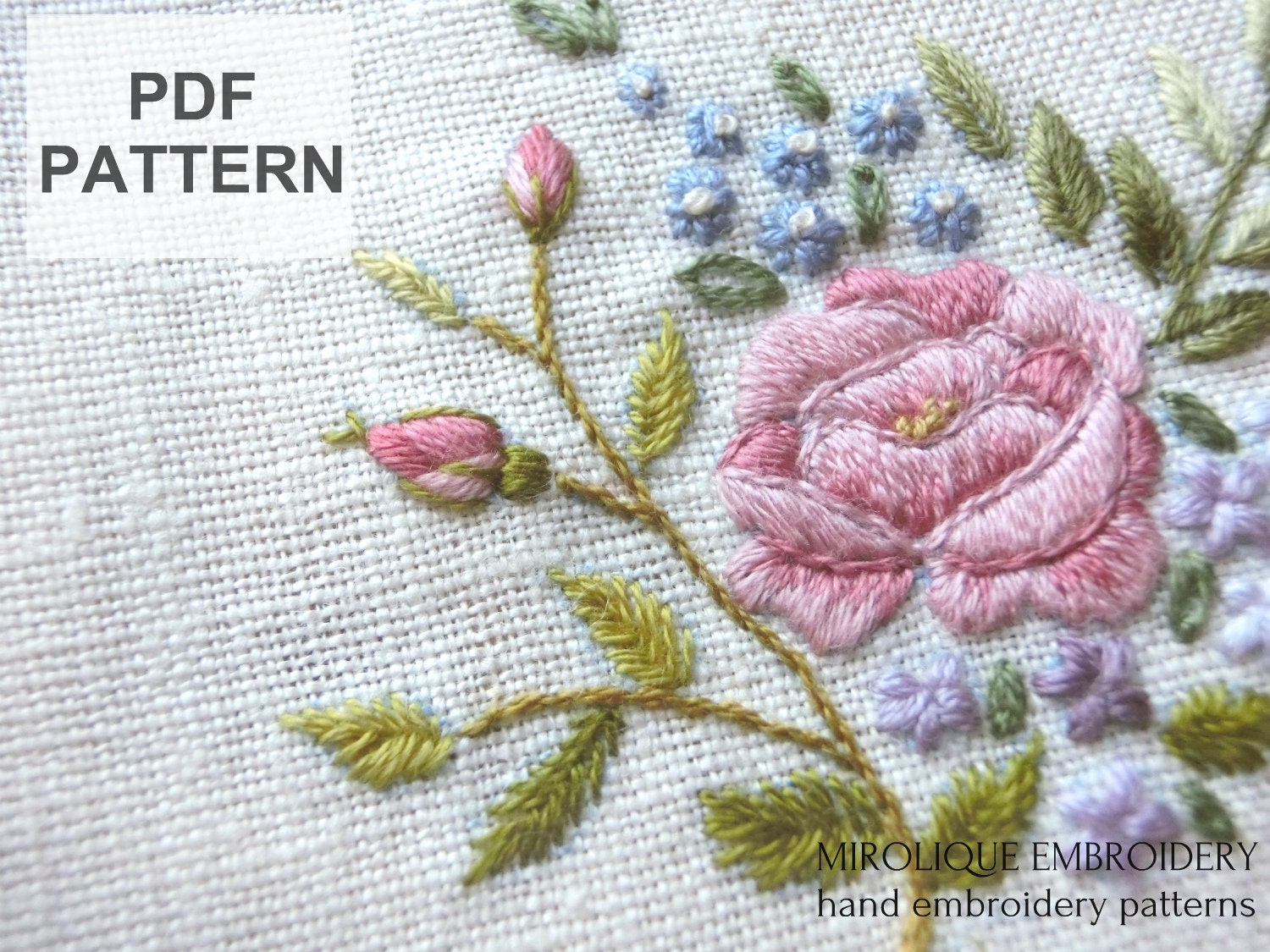 Hand Embroidery Pattern PDF Bunch of Flowers embroidery | Etsy