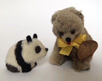 Vintage miniature bears toys, Real fur