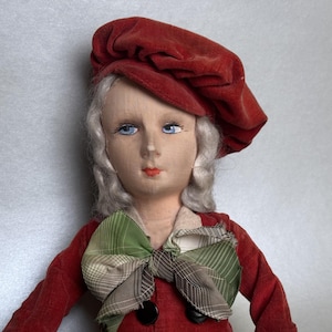 BUSTE CORPS POUPÉE de salon boudoir grand chapeau tissus doré brillant