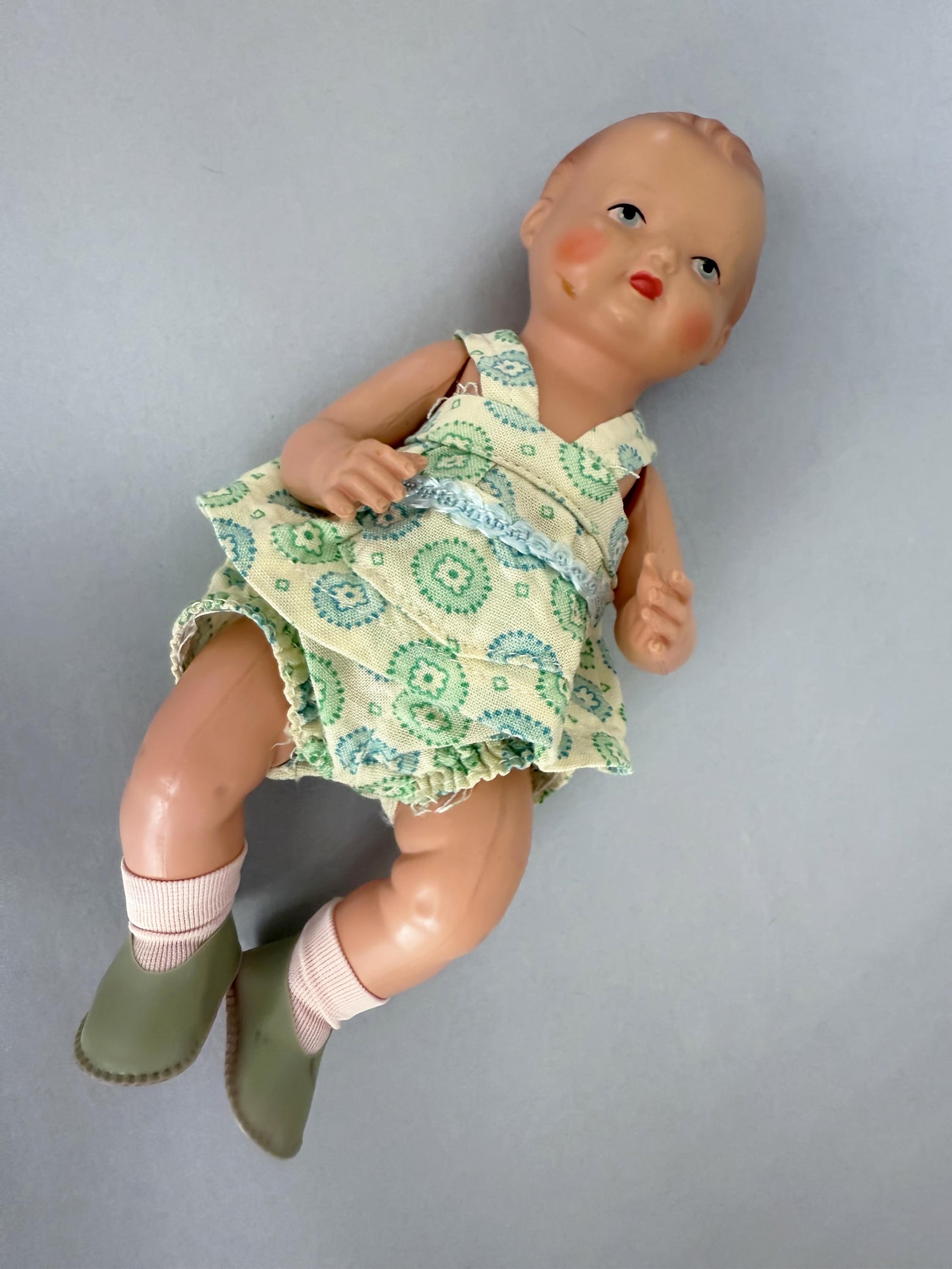 Zelluloid Celluloid Puppe Mädchen Gr. 32 ; Buschow & Beck Minerva  Wellenfrisur