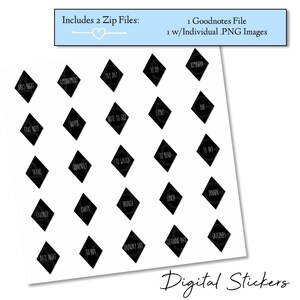 Digital Stickers | Rae Dunn Inspired - Black Diamond Stickers for Digital Planners