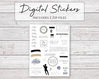 Digital Stickers | Who Run the World | Female Empowerment Stickers for Digital Planners