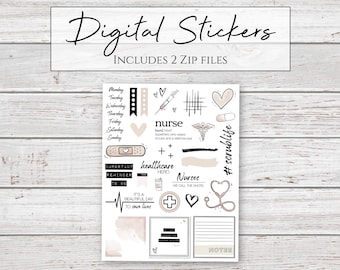 Digital Stickers | Scrub Life | Nursing Stickers for Digital Planners