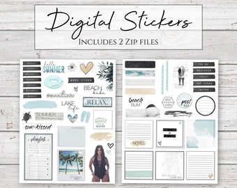 Digital Stickers | Sun-Kissed | Summer Stickers for Digital Planners