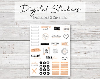 Digital Stickers | Classy AF | Adulting Stickers for Digital Planners