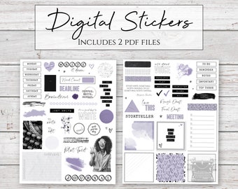 Digital Stickers | Storyteller | Writer Writing Stickers for Digital Planners