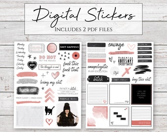 Digital Stickers | Savage AF | Sassy Stickers for Digital Planners