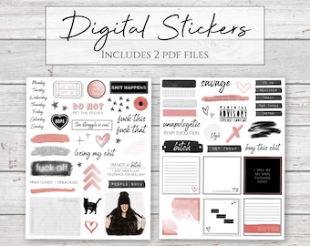 Pegatinas digitales / AF salvaje / Pegatinas atrevidas para planificadores digitales