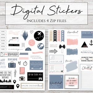 Digital Stickers | Wanderlust | Travel Stickers for Digital Planners