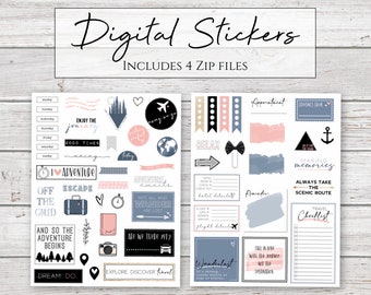 Digital Stickers | Wanderlust | Travel Stickers for Digital Planners