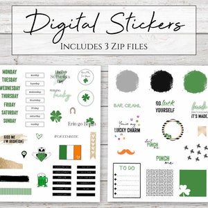 Digital Stickers | St. Patrick's Day | Lucky Me Stickers for Digital Planners