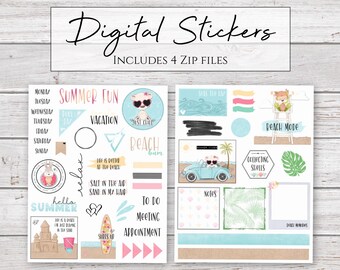Digital Stickers | Just Chill | Summer Stickers for Digital Planners