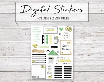Digital Stickers | Lemon Squeezy Stickers for Digital Plannerss