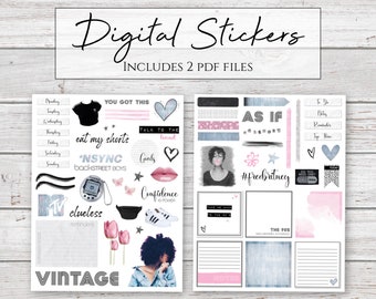 Digital Stickers | Totally 90s | Nostalgic Stickers for Digital Planners