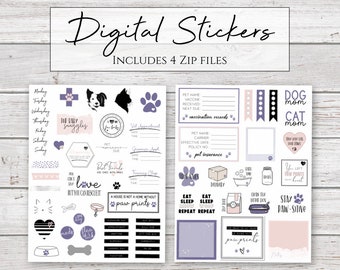 Digital Stickers | Love & Paws | Pets Sticker for Digital Planners