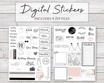 Digital Stickers | Forever & Always | Engagement/Wedding Stickers for Digital Planners